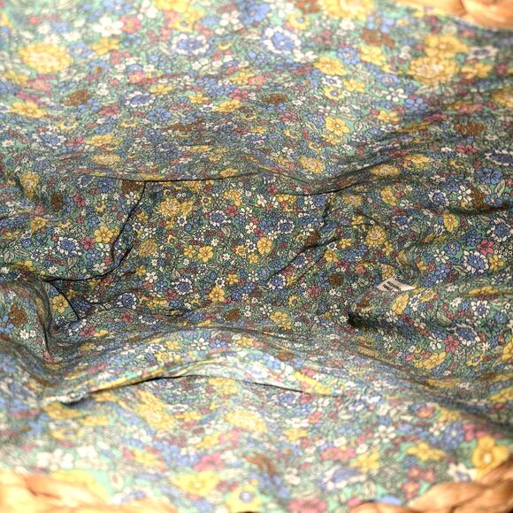 Natural Life Nantucket Large Flower Embroidered Straw Market Tote Bag 17"X12"X6" - Picture 9 of 11